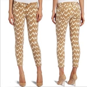 7 FOR ALL MANKIND Ikat print Cropped Skinny Jeans